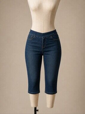Reitmans The Original Comfort Dark Wash Denim Capri Jeans Size 30 Petite